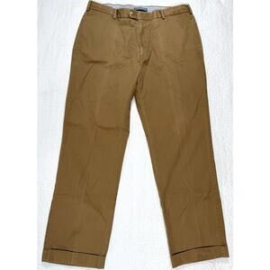Peter Millar Golf Pants Mens 36x32 Fits 36x30 Khaki Chino Flat Front Classic Fit